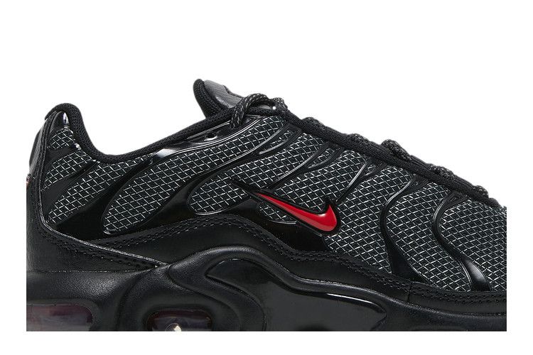 Nike Air Max Plus Black University Red Reflective Silver (GS)