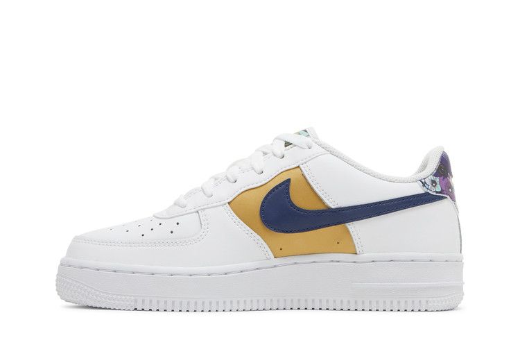 Nike Air Force 1 Low '07 LV8 White Blue Void Metallic Gold (GS)