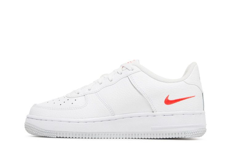 Nike Air Force 1 Low Multi-Swoosh White Particle Grey Photon Dust Bright Crimson (GS)