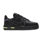 Nike Air Force 1 Low React Black Violet Star Barely Volt (GS)