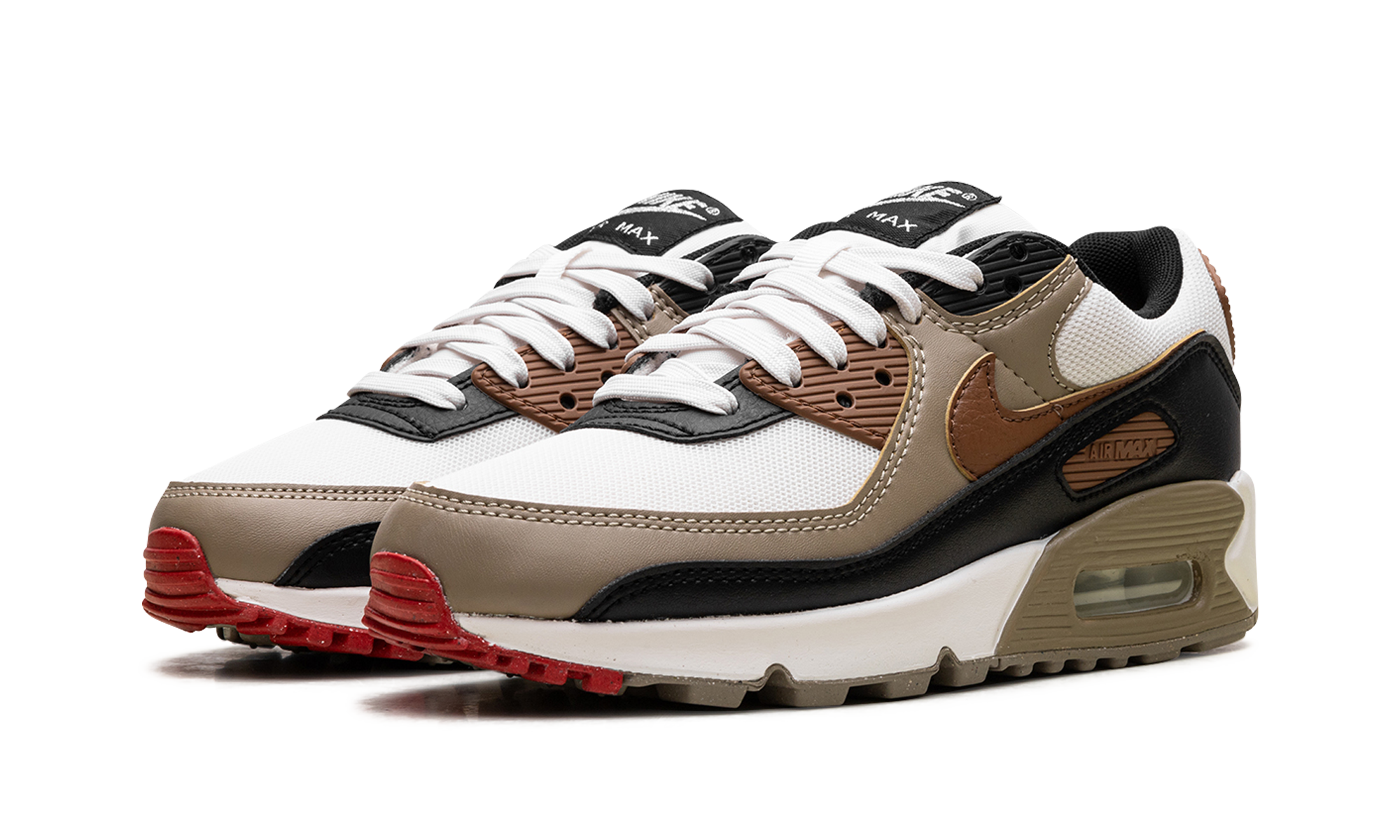 Air Max 90 WMNS "Phantom Black Fire Red Light British Tan"