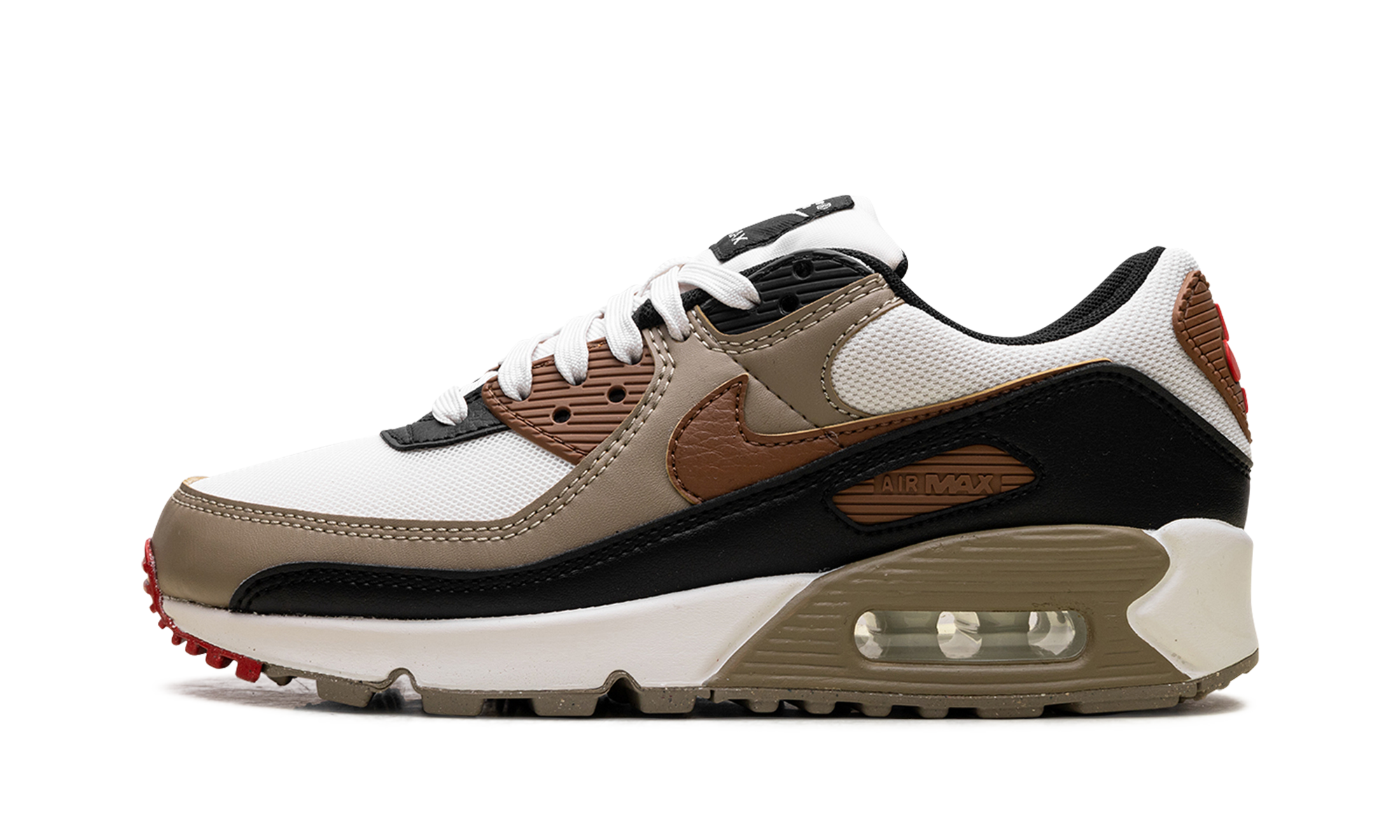 Air Max 90 WMNS "Phantom Black Fire Red Light British Tan"