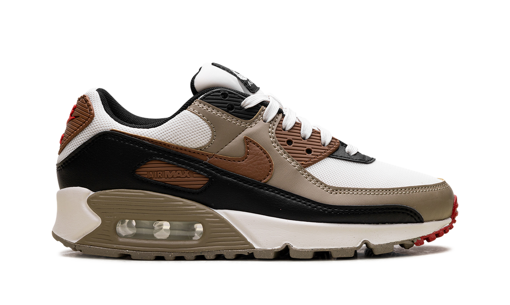 Air Max 90 WMNS "Phantom Black Fire Red Light British Tan"