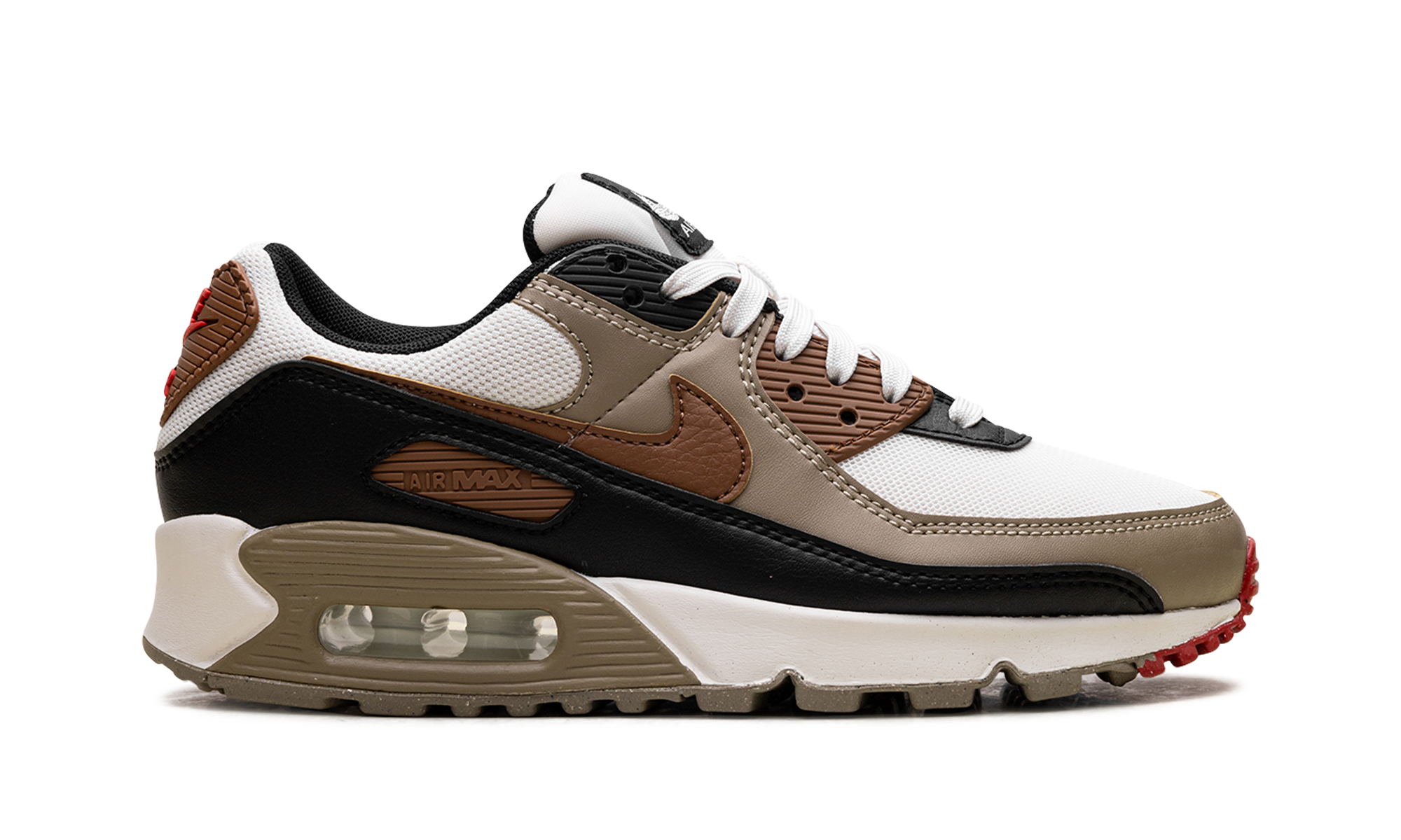 Air Max 90 WMNS "Phantom Black Fire Red Light British Tan"
